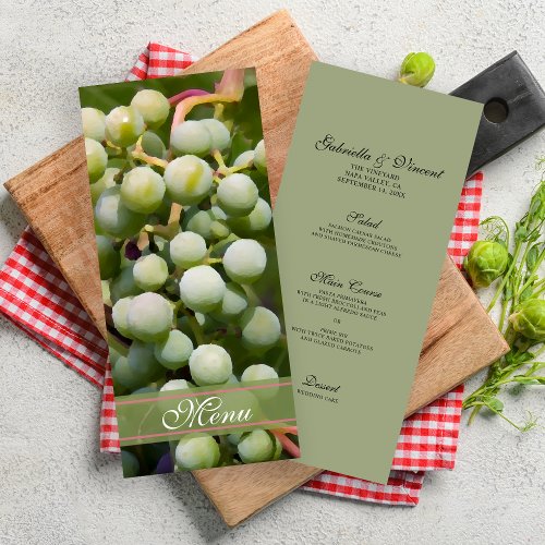 Green Grapes Vineyard Wedding Menu