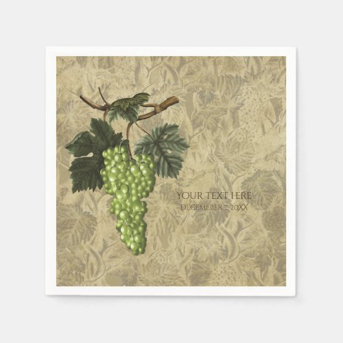 Green Grapes Vineyard Wine Tasting Party Napkins