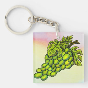 Green Grapevine and Bacchus riding lion pastel Keychain
