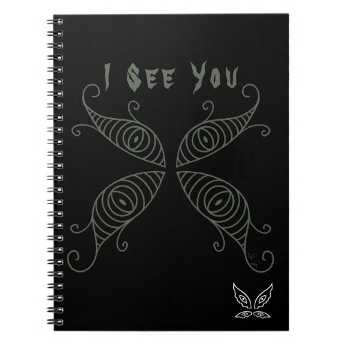 Green Graphic Fairy Wing Eyes Notebook