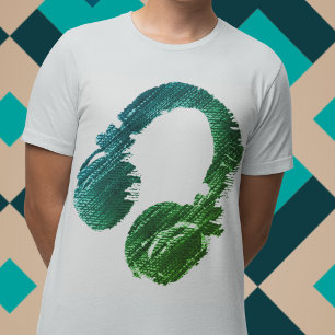 green graphic headphone t-shirt for the dj