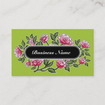 Green Graphic Square Floral Business Card by RicardoArtes at Zazzle
