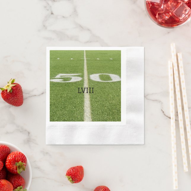 Green Grass 50 Yard Line Football Field  Napkins (Insitu)