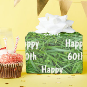 Green Grass 60th Birthday Wrapping Paper