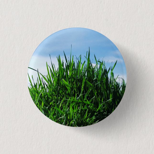 Green grass against the background of the endless  button (Front)