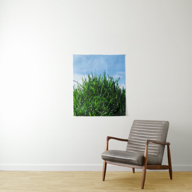 Green grass against the background of the endless  tapestry (In Situ)