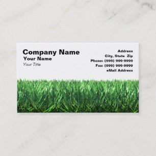Green Grass Against White Background Business Card