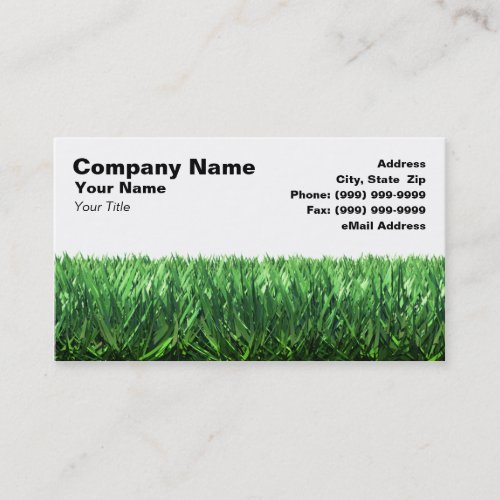Green Grass Against White Background Business Cards