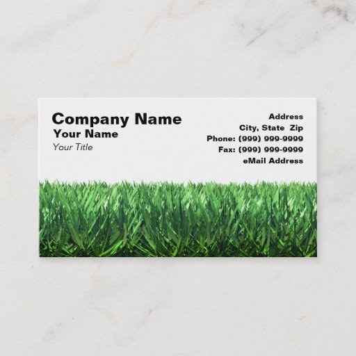 Customizable Green Grass Against White Background Business Cards