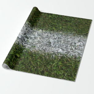 Green Grass and White Paint Sports Field Wrapping Paper