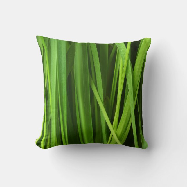 Green Grass background Throw Pillow (Front)