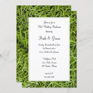 Green Grass Backyard Post Wedding Barbecue Invitation