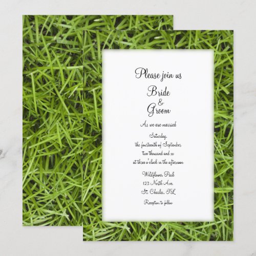 Green Grass Wedding Invitation