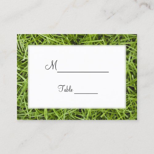 Green Grass Backyard Wedding Place Cards