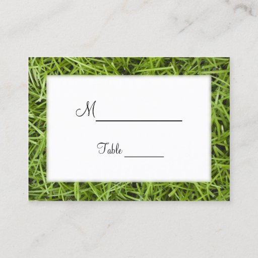 Customizable Green Grass Wedding Place Cards Business Card