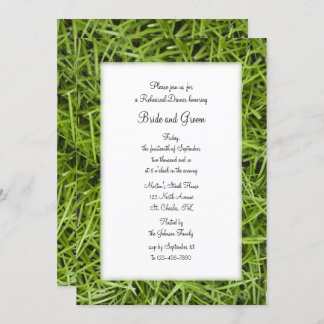 Green Grass Backyard Wedding Rehearsal Dinner Invitation