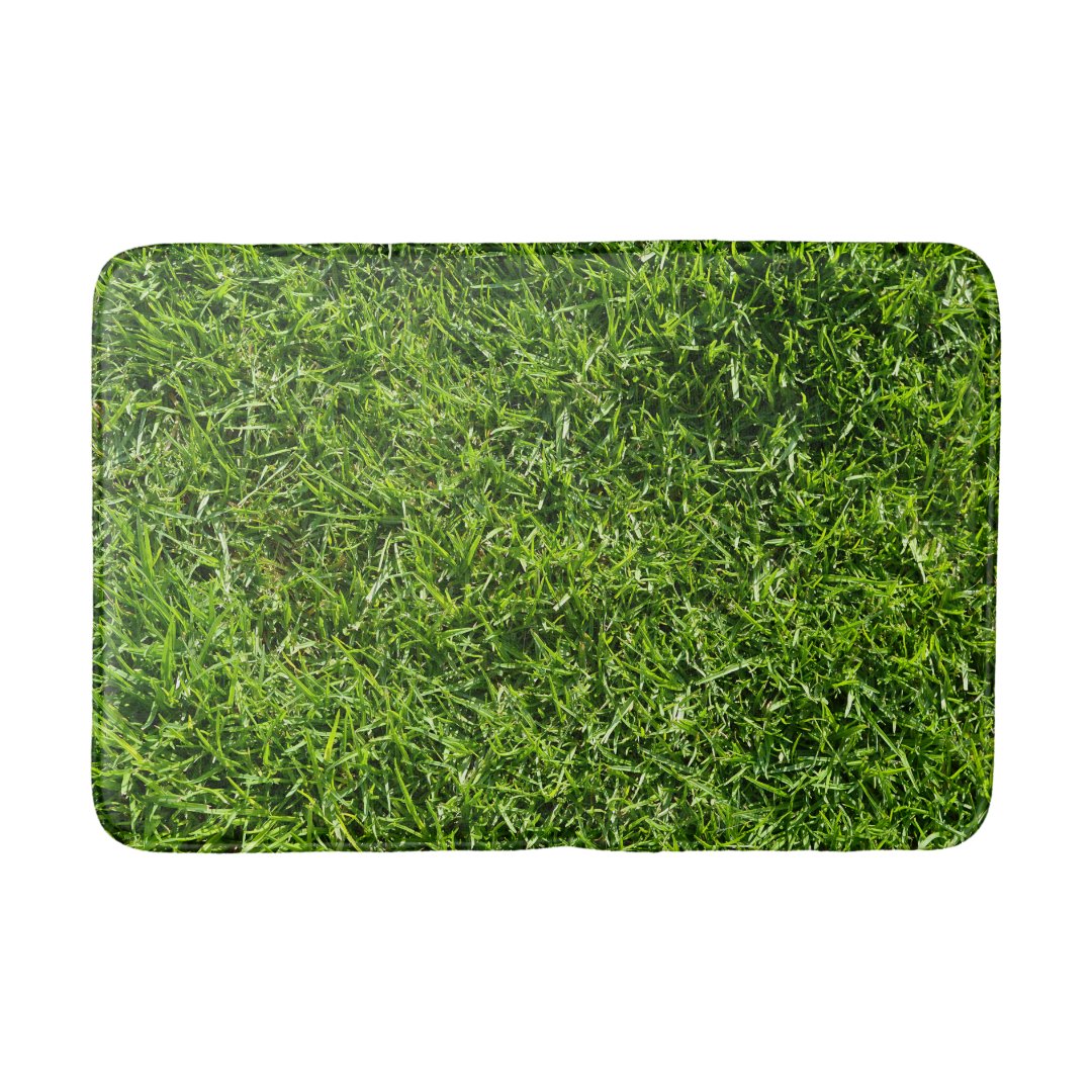 Green grass bath mat Zazzle