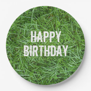 Green Grass Birthday Paper Plates