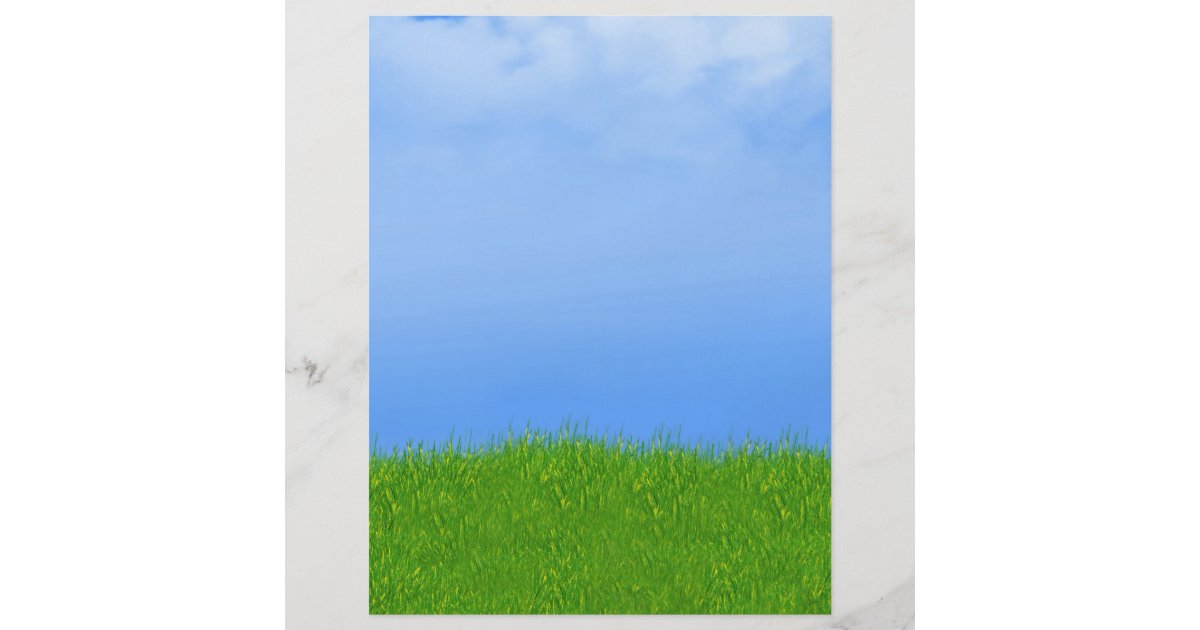 Green Grass Blue Sky Background Flyer Zazzle Com