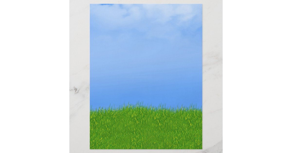Green Grass Blue Sky Background Flyer Zazzle Com Green Grass Blue Sky Background Flyer Zazzle Com