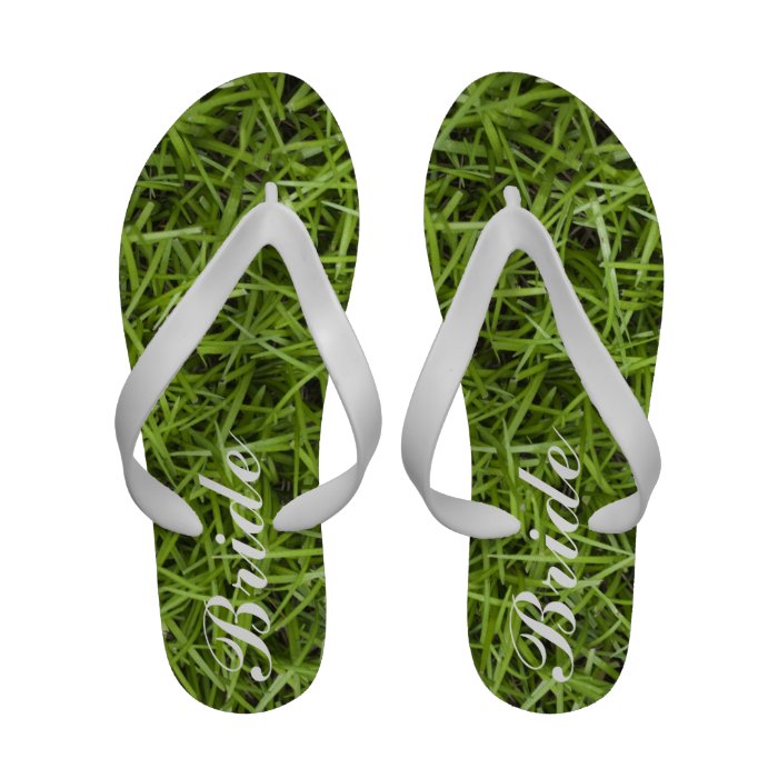 Green Grass Bridal Wedding Flip Flops