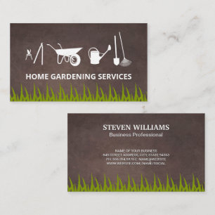 Green Grass Brown Background Business Card