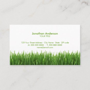 Green Grass Business Card by BluePlanet at Zazzle