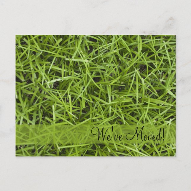 Green Grass Change of Address Announcement Postcard (Front)
