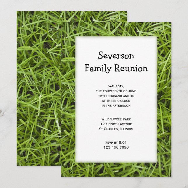 Green Grass Family Reunion Invitation (Front/Back)