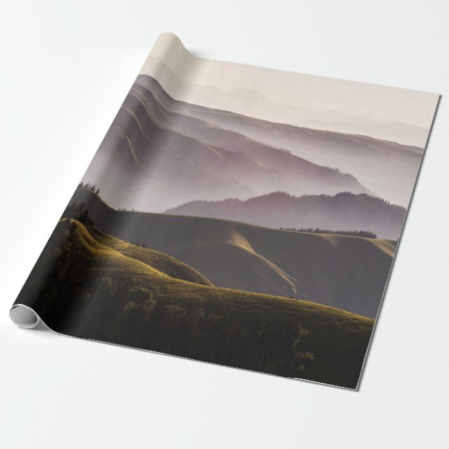 GREEN GRASS FIELD AND MOUNTAINS DURING DAYTIME WRAPPING PAPER (Unrolled)