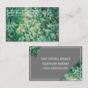 Green Grass Flowers Leaves Meadow Nature Organic Business Card