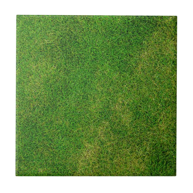Green Grass Football Field Pattern Ceramic Tile (Front)