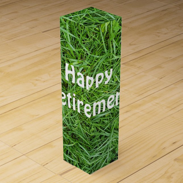 Green Grass for Retirement Wine Box (Front)