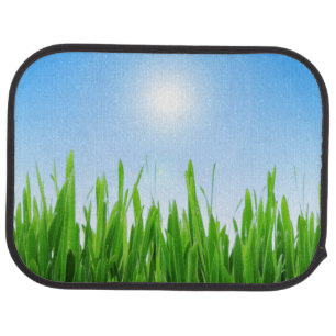 Green Grass Garden with Blue Sky Design Car Floor Mat