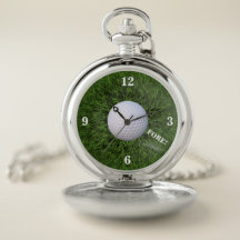 Green Grass, Golf Ball Pocket Watch