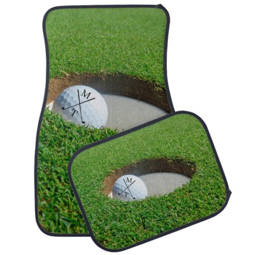 Green Grass Golf Corse Golf Ball in Hole  Car Floor Mat