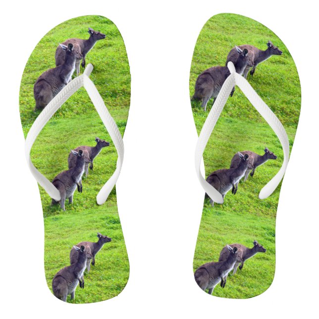 Green Grass Kangaroos, Flip Flops (Footbed)