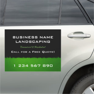 Green Grass Landscaping Lawn Care Business  Car Magnet