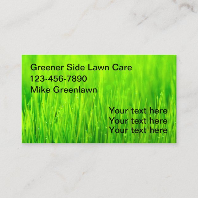 Green Grass Lawn Care Business Card (Front)