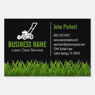Green Grass Lawn Care Mowing Landscaping Sign