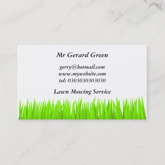 Green Grass Lawn Mowing Service Business Card