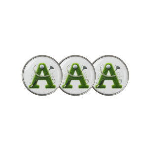 Green Grass Letter A With Golf Clubs: Sport, Natur Ball Marker