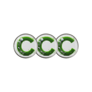 Green Grass Letter C With Golf Clubs: Sport, Natur Ball Marker