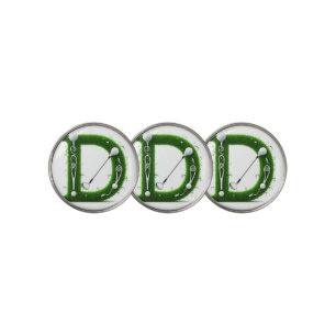 Green Grass Letter D With Golf Clubs: Sport, Natur Ball Marker