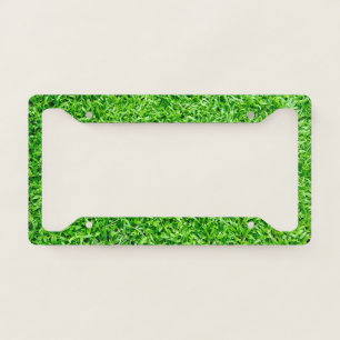 Green grass license plate frame