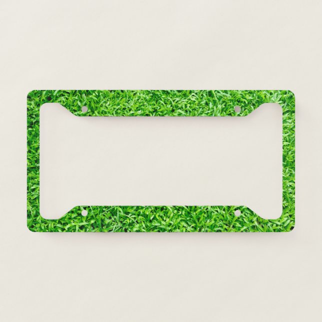 Green grass license plate frame (Front)