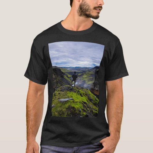 Green Grass Mountain Peak Summit Ridge T_Shirt