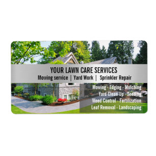 Green Grass Mowing Yarn Care Gardenin Label