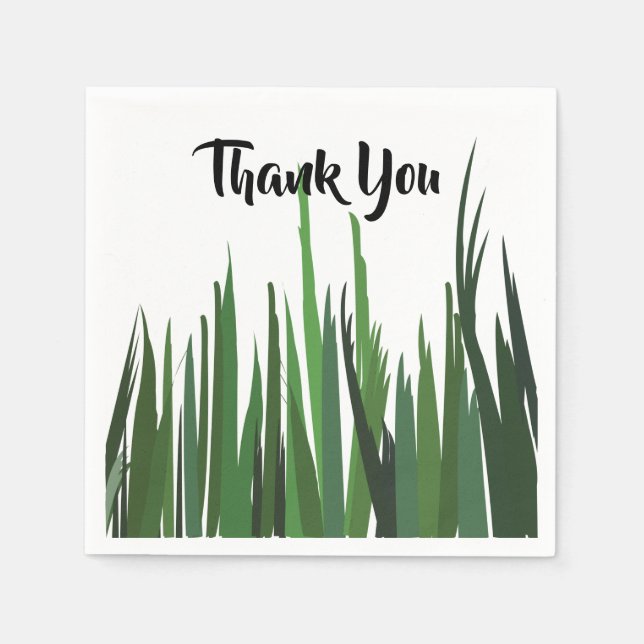 Green Grass Nature Personalized Party Napkins (Front)