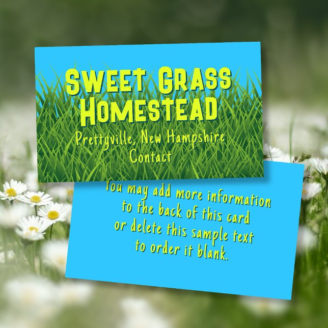 Green Grass Nature Themed Business Cards (Creator Uploaded)